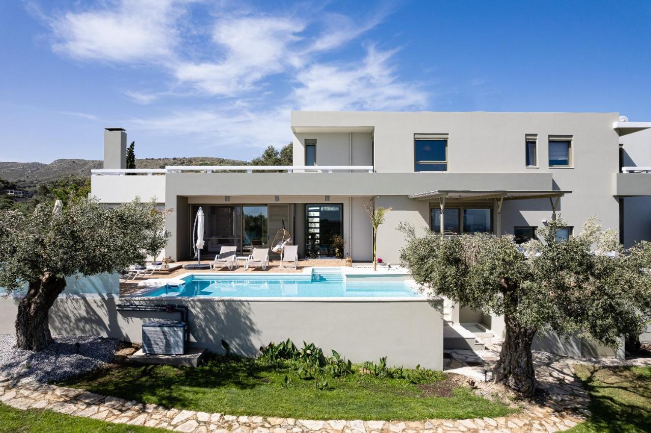 Rizes Villa With Jacuzzi & Heated Pool Agia Triada Extérieur photo
